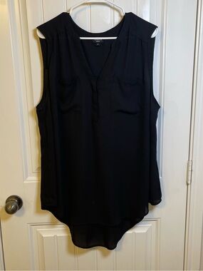 torrid Women’s 18/20 Black Sleeveless V-Neck Tunic Hi-Lo Pockets Flowy Summer